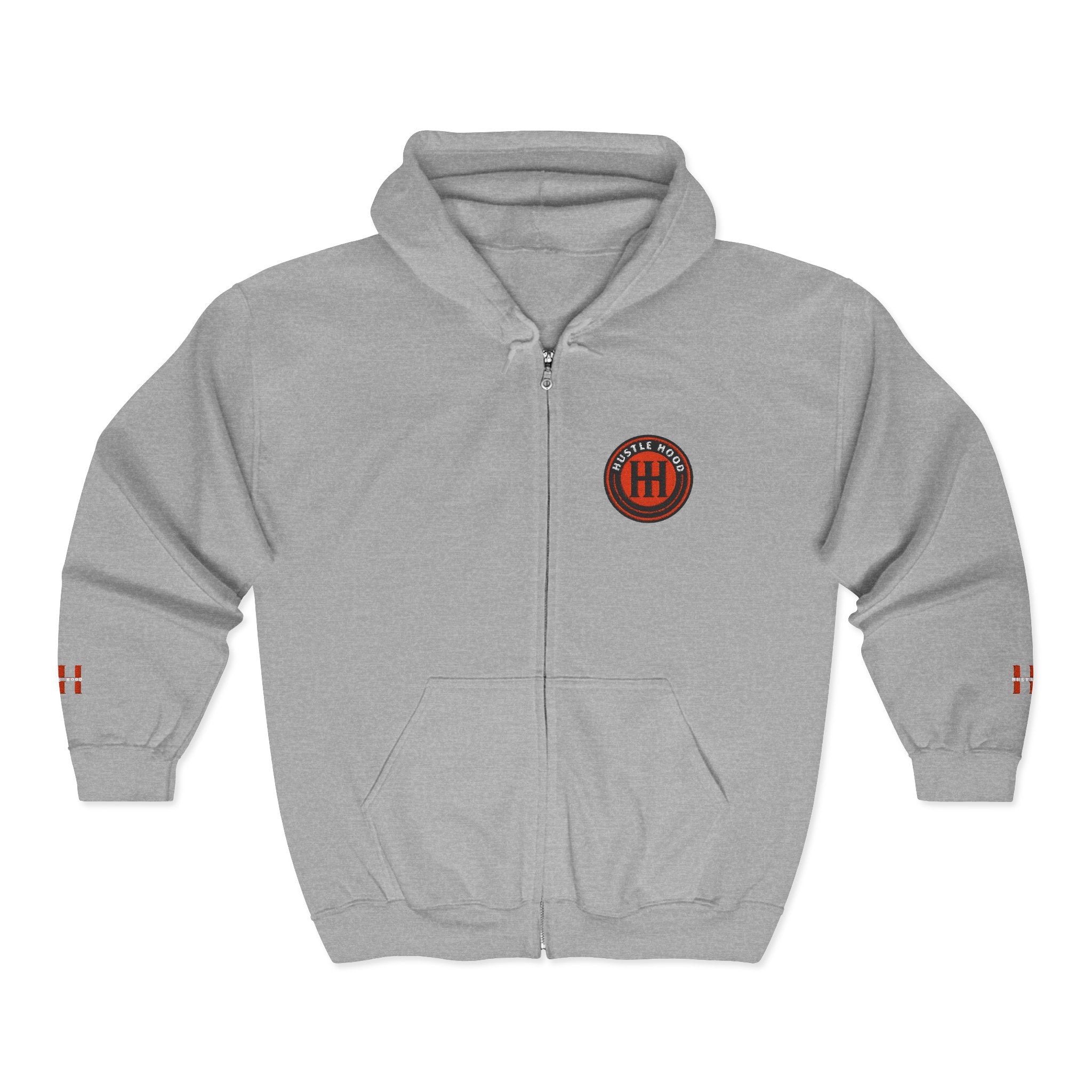 HuslteHood Full Zip embroidery Hoodie