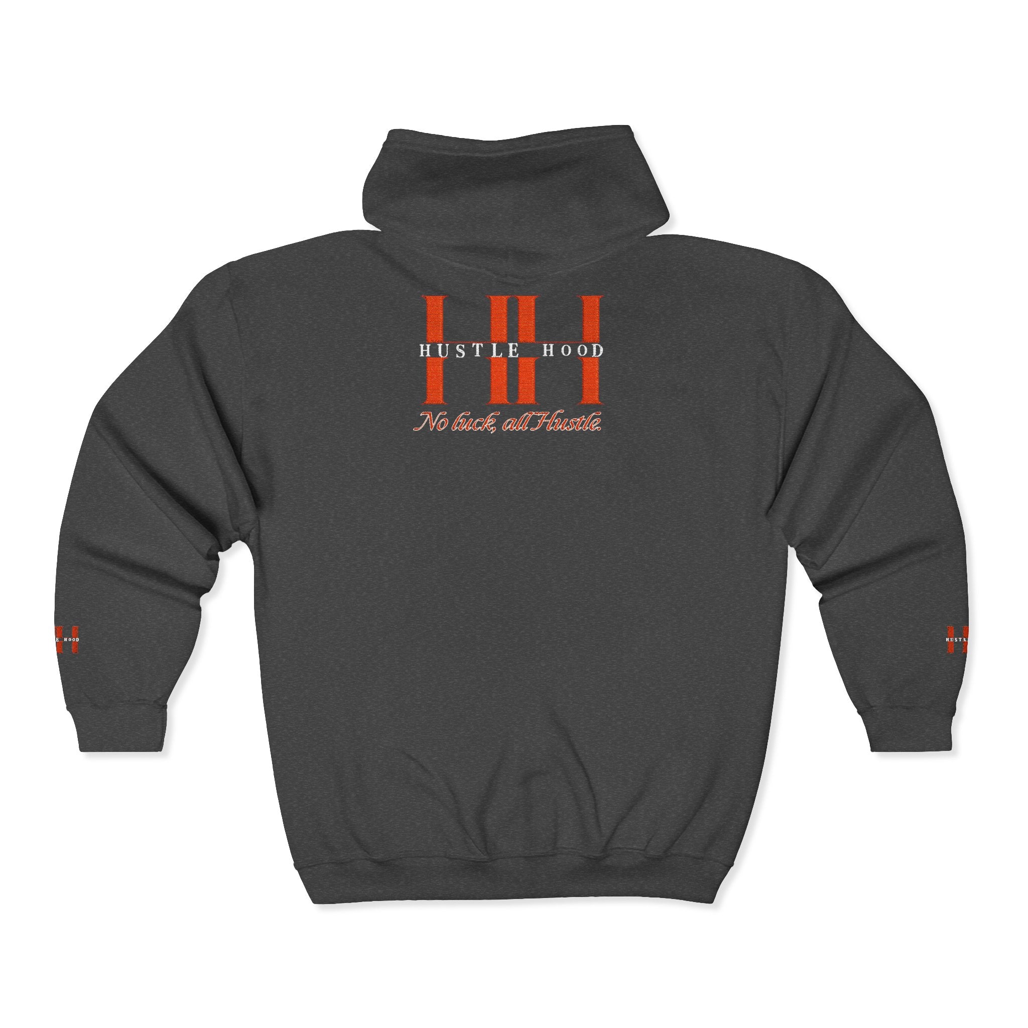 HuslteHood Full Zip embroidery Hoodie