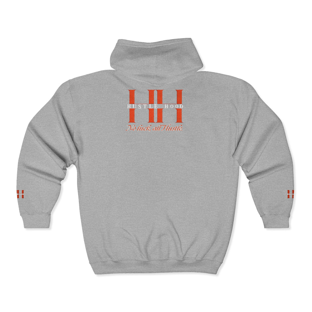 HuslteHood Full Zip embroidery Hoodie