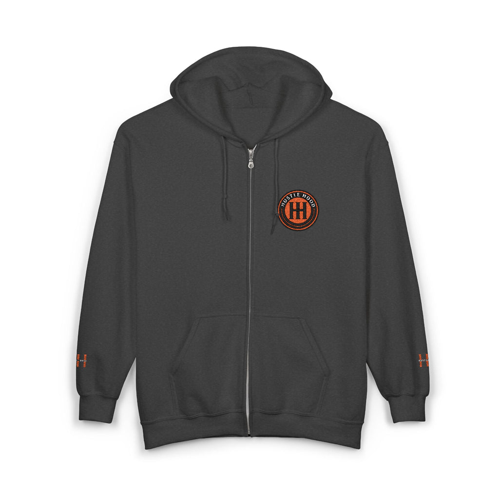 HuslteHood Full Zip embroidery Hoodie