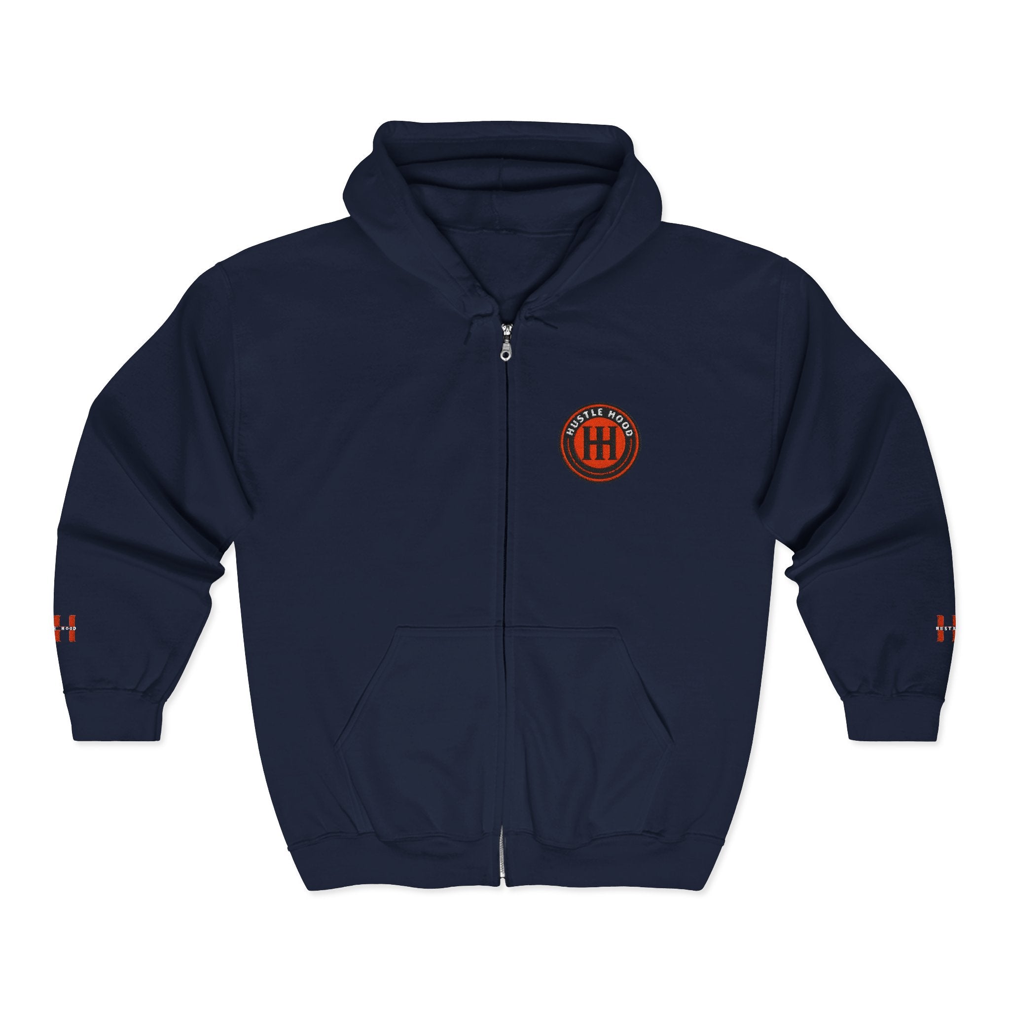 HuslteHood Full Zip embroidery Hoodie