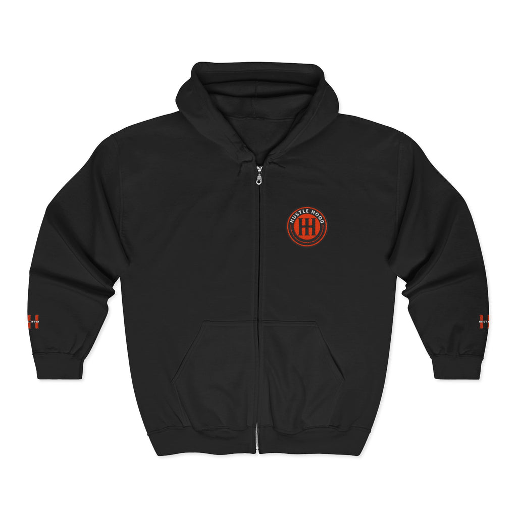 HuslteHood Full Zip embroidery Hoodie