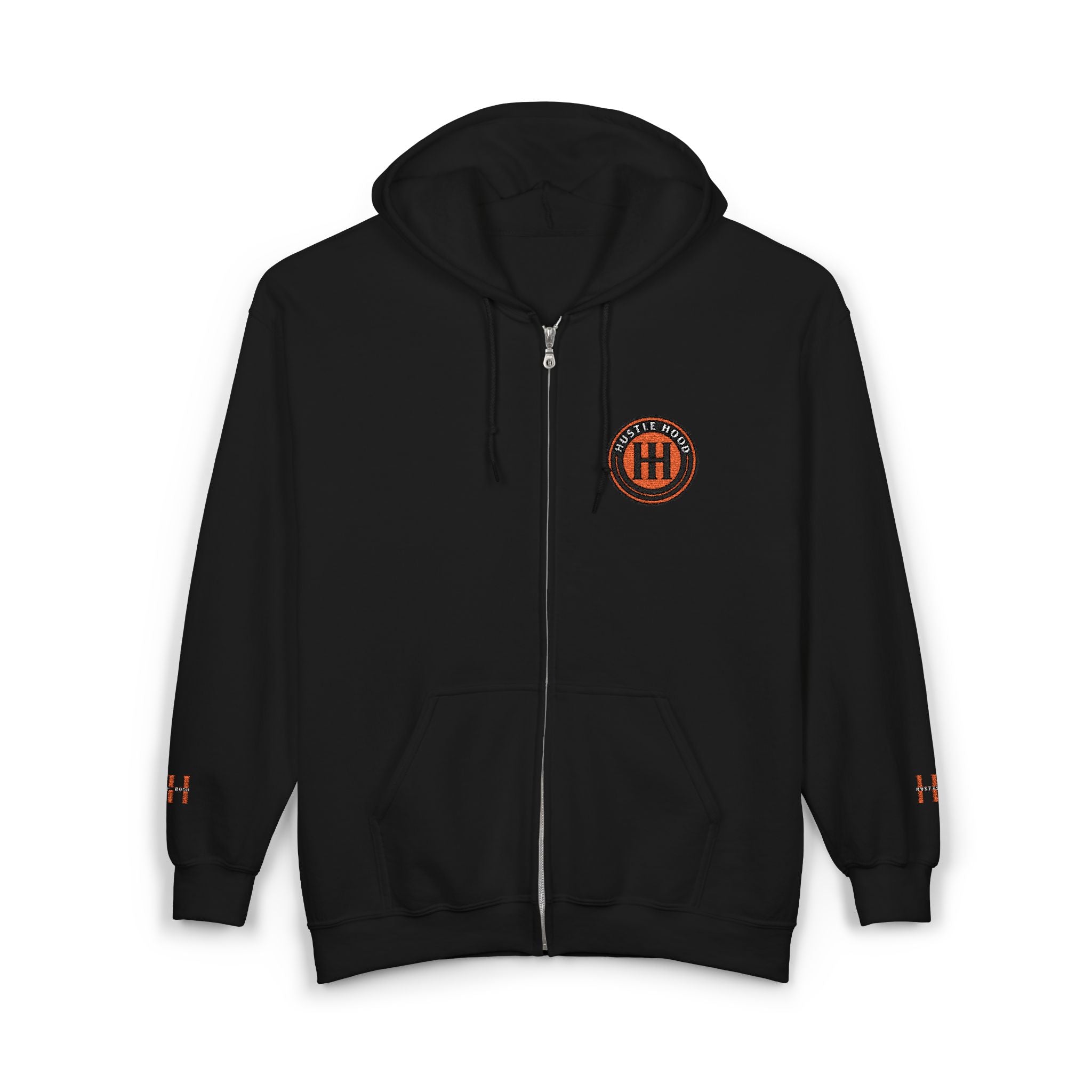 HuslteHood Full Zip embroidery Hoodie