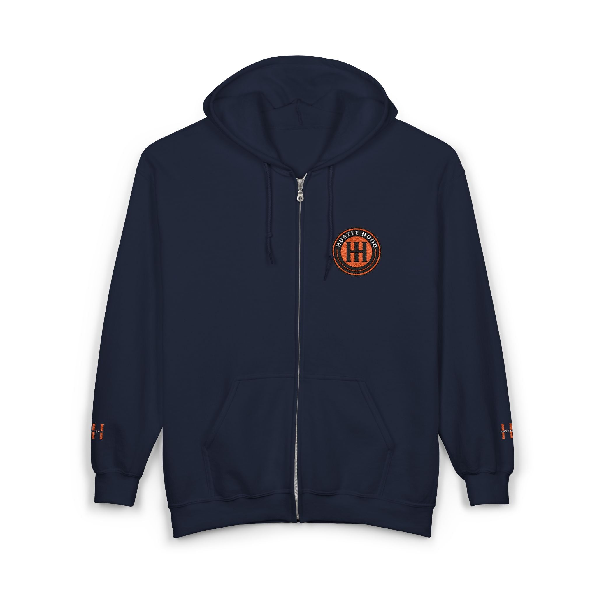 HuslteHood Full Zip embroidery Hoodie